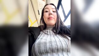 Asian_Asami - A young woman films herself on the street in a bus and is not afraid that someone might see her