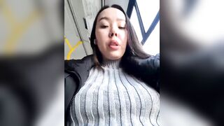 Asian_Asami - A young woman films herself on the street in a bus and is not afraid that someone might see her