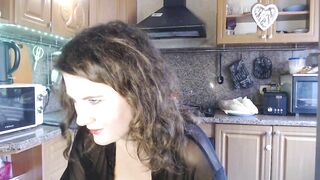 LizaCakes - Cute housewife in clothes sits chatting and teasing in front of the camera