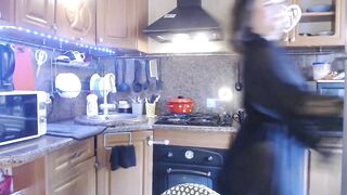 LizaCakes - Cute housewife in clothes sits chatting and teasing in front of the camera