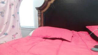 ebonyred - Busty milf in clothes on bed teasing for camera