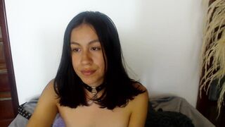 EmiGomez_ - [Brunette with small tits chats sweetly and teases in front of the camera