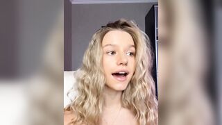 JessIsLove -  Young bitch poses naked in front of the camera with lavens vkiska and sticks her fingers in her asshole