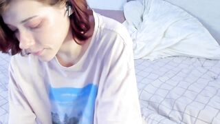 YunaPeace - Young woman on the bed naked enjoys lavens in her pussy