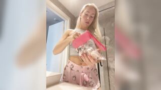 LuisaBecker - Blondie with small tits dancing in front of the camera and chatting sweetly with the chat room