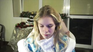 kitkatkate - A babe in a snow maiden costume teases in front of the camera