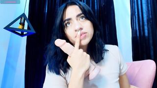 KasiaNoir_ - [Young brunette with small tits sucks a rubber cock down her throat