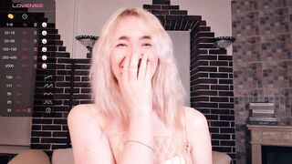 LinnBottrell - Blonde in clothes teases in front of the camera and is embarrassed to show herself naked