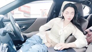 orla2021 -  Asian babe in car films herself with Lavens inside and enjoys it