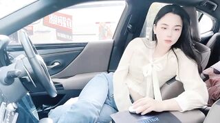 orla2021 -  Asian babe in car films herself with Lavens inside and enjoys it