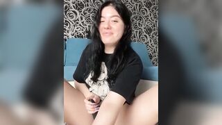 Kimi_Ass - Brunette masturbates her pussy with a vibrator and gets colossal pleasure