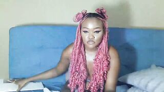 nanababe1 - Mulatto with pink hair chats and teases in front of the camera