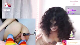 Juliet_dolce -Curly Latina fucks rubber dick and cums hard.