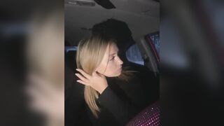 StasyWood - Blondie with small tits in the car teasing in front of the camera and sweet talking