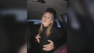 StasyWood - Blondie with small tits in the car teasing in front of the camera and sweet talking