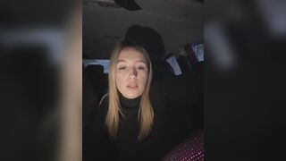 StasyWood - Blondie with small tits in the car teasing in front of the camera and sweet talking