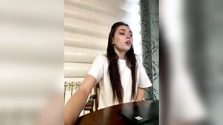 HoTMiA666 - little girl with a small ass with a lavender in her pussy sweetly chatting and teasing in front of the camera getting pleasure