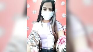 hot_jaspreet - Young Indian girl is sitting chatting and does not want to undress in front of the camera is shy