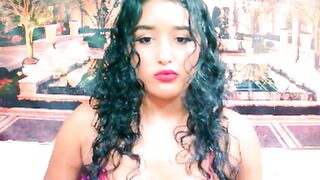 IndianAngel4u - Curly-haired brunette with small tits sweetly chatting and teasing in front of the camera