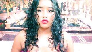 IndianAngel4u - Curly-haired brunette with small tits sweetly chatting and teasing in front of the camera